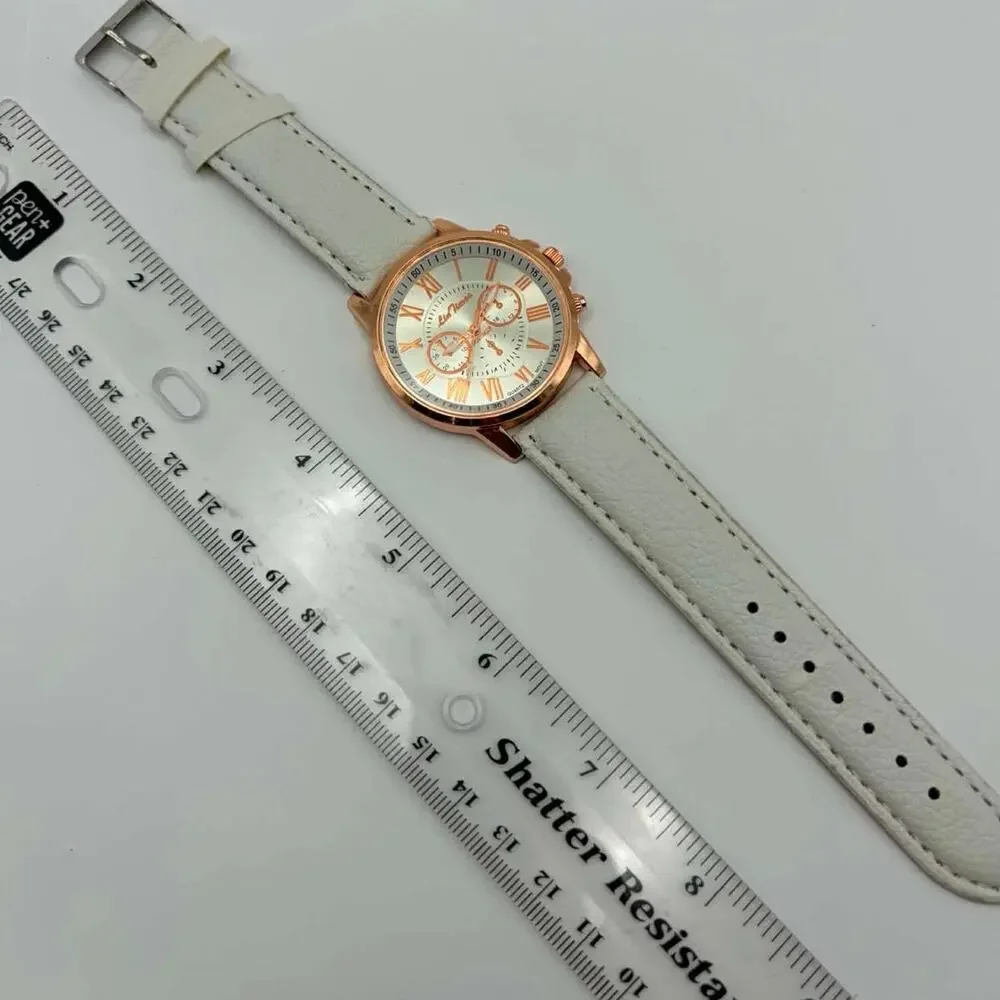 Rose Gold & White Lin Times Men’s Watch